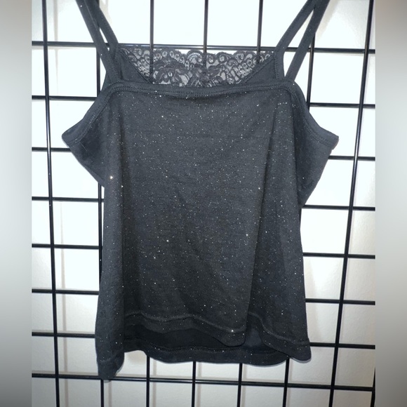 Harley Davidson Sparkle Tank with lace trim. Medium - Picture 4 of 5